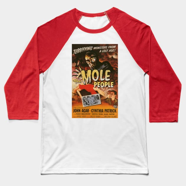 Classic Science Fiction Movie Poster - The Mole People Baseball T-Shirt by Starbase79